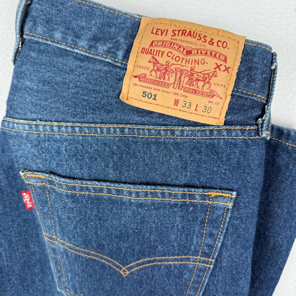 Vtg Levi's 501 Original Fit Jeans Mens 33x30 Button Fly Straight Leg Denim Y2K